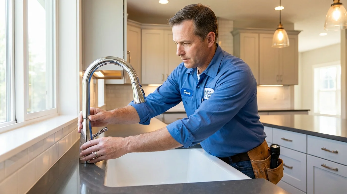 Kitchen faucet installation by Johns Plumbing LLC in Spangler